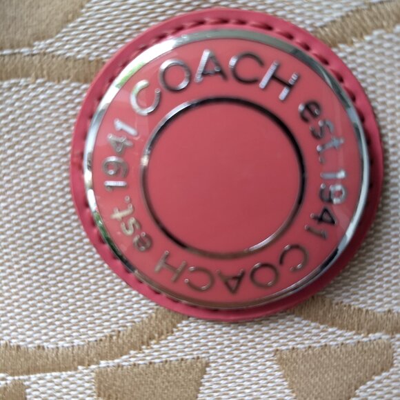 Coach Tan and Red Crossbody Bag. - Picture 3 of 10